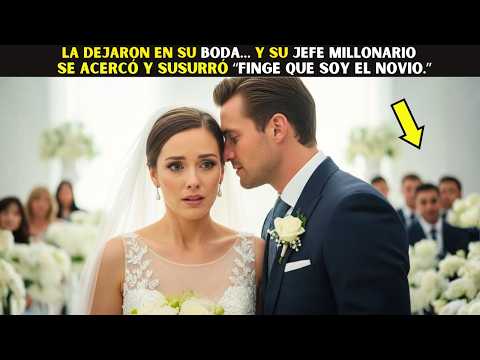 La dejaron en su boda… y su jefe Millonario se acercó y susurró “Finge que soy el novio.”