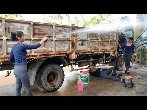 Genius Girl's Challenge: Repair and restore the interior and exterior of a Hyundai (8000kg) truck.