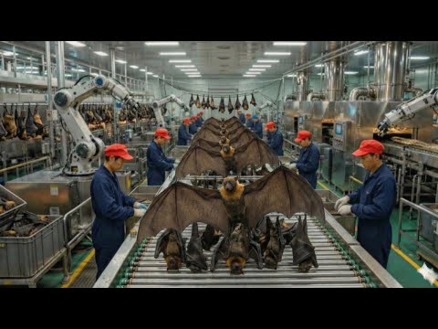 Inside the Modern Bat Processing Factory: From Wild Bat to Bat Meat (Full Process)