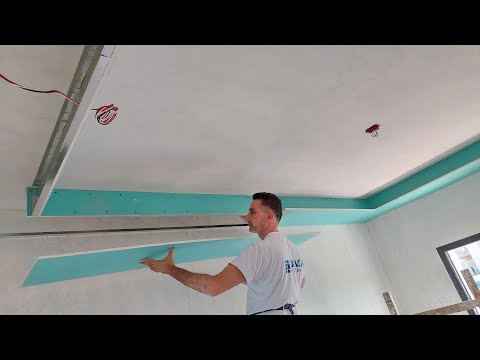 How to make a gypsum board decoration with hidden lighting and spotlights