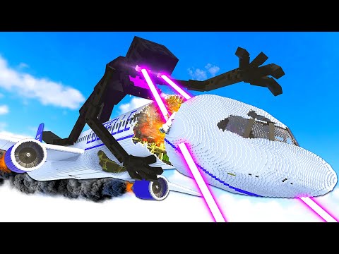 Mutant ENDERMAN Causes Plane Crash - Teardown Mods Gameplay