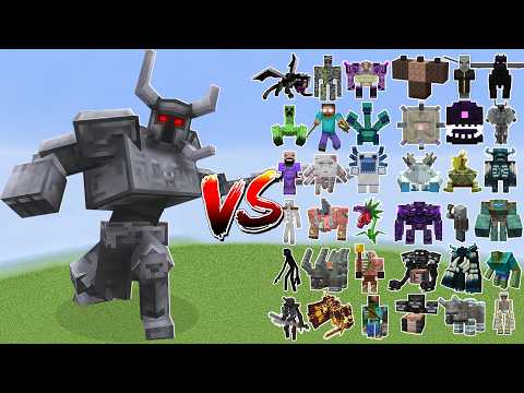 Ferrous Wroughtnaut vs All Minecraft Bosses - Minecraft Mob Battle