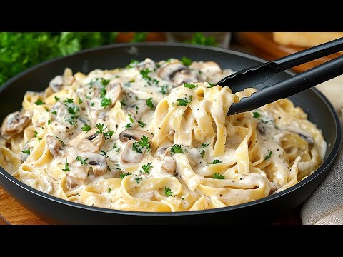 I haven't had such delicious pasta before! Famous Alfredo Fettuccine recipe with chicken breast