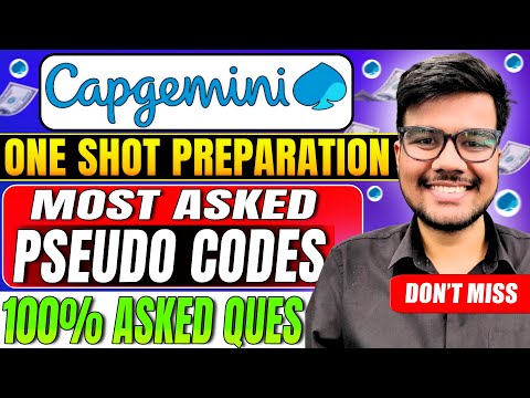 Most Repeated Pseudo Code Questions for Capgemini | Earn upto 6.75LPA