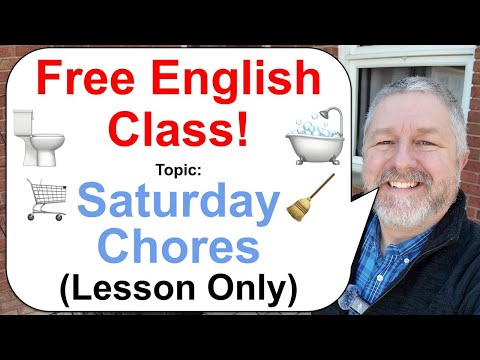 Let's Learn English! Topic: Saturday Chores! 🧹🚽🛒 (Lesson Only)