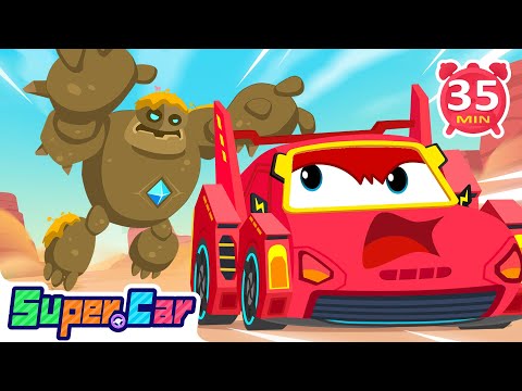 小心巨石怪｜危險來了！車車大逃生｜怪物冒險 😱｜勇氣與智慧 🧠｜動畫故事 📖｜超級汽車 🚗