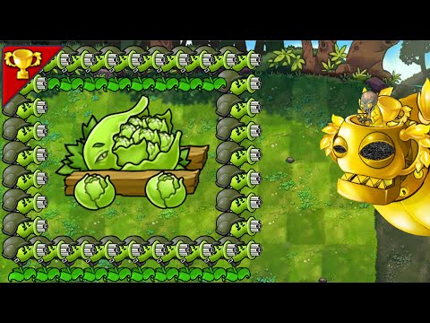 99GatlingPea+CabbageCannon VS 999Zombies-------Plants vs Zombies