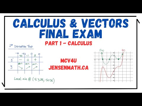 Calculus & Vectors FINAL EXAM (Part 1 - Calculus)