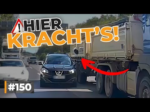 UNFALL bei Spurwechsel auf AUTOBAHN, Kindergarten und Leitplanke geküsst! | #GERMAN #DASHCAM | #150