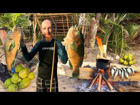 9-Day Desert Island Survival: No Food, No Water, No Shelter, JUST Hand Tools!