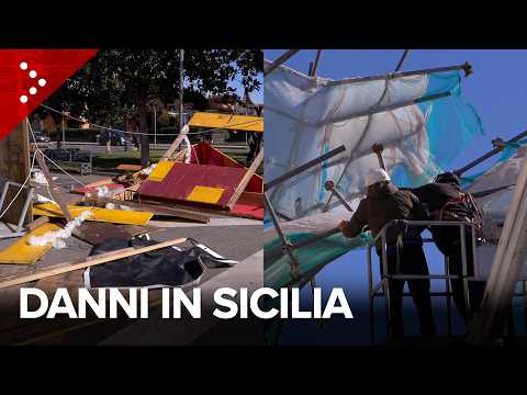 Sicilia, i danni dopo il maltempo: alberi bloccano traffico in A18, strutture divelte nel catanese