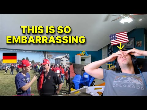 American reacts to GERMANS at a TRUMP Rally