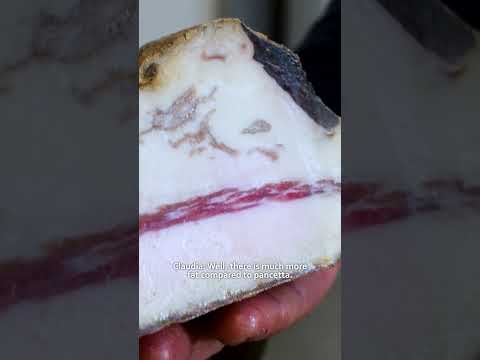 Cutting open a 6 month old smoked guanciale 🔪✨