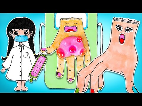 Dicas De Cuidados Para Espinhas Da Dra. Wandinha Para A Família Mão De Papel || DIY DIVERTIDO