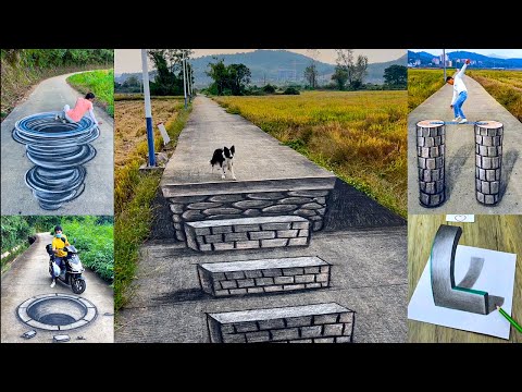 Dog Walking On The 3D Street Art