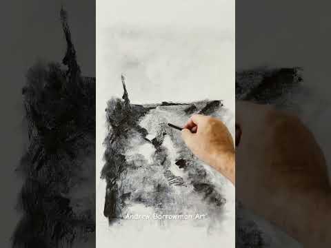 Charcoal drawing - farm track after a shower #drawing #charcoaldrawing