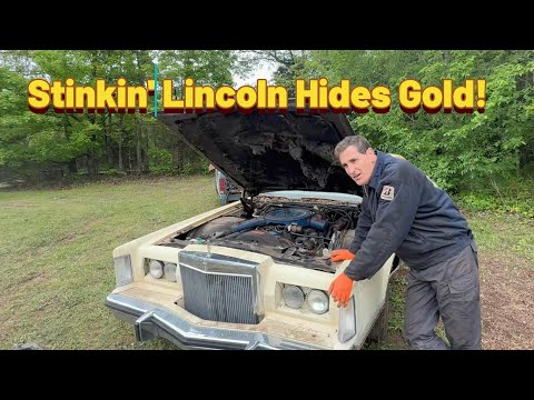 Will it run? 1977 Lincoln auction find! There's gold in them there trunk!