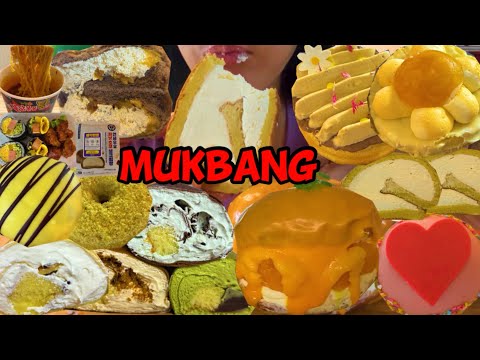 디저트 먹방 브이로그 노티드 타르트 올드페리도넛 투썸플레이스 망고생크림케이크 불닭볶음탕면 연세피넛초코크림빵 빌리엔젤 수건케이크 하이도나 DESSERT MUKBANG デザートムクバン