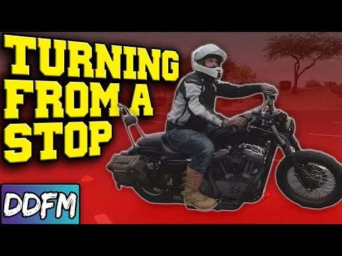 How To Turn FROM A STOP On Your Motorcycle / MSF Motorcycle Test Techniques