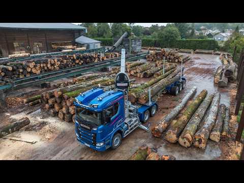 SCANIA R770 V8 BLUE STREAM 🚚💨 🌲 GRUMIER FRIEDERICH (TRANSPORTS CLERC ROMUALD )