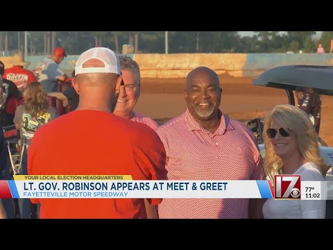 North Carolina's Mark Robinson emerges at Fayetteville race track event