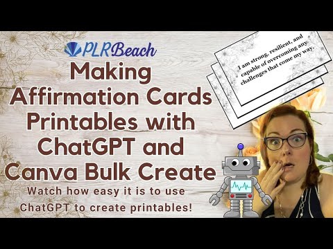 How to Make Affirmation Cards Printables Using ChatGPT & Canva Bulk Create | Crafty Becky Tutorials