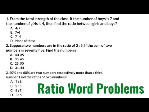 Ratio and Proportion Word Problems