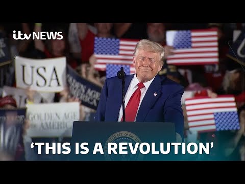 Trump holds rally to celebrate his first 100 days in office | ITV News