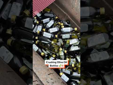Crushing Olive Oil Bottles 💥🫒