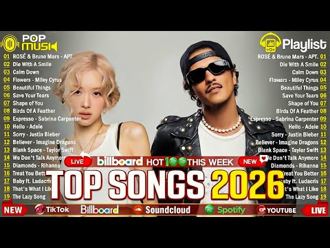 Bruno Mars, Rihanna, Dua Lipa, Adele, Ed Sheeran, Maroon 5, The Weeknd 🌟 Billboard Top 50 This Week