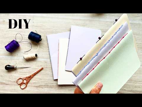 How to Make a Handmade Notebook + 5 Step-by-Step Exposed Seams | DIY Bookbinding