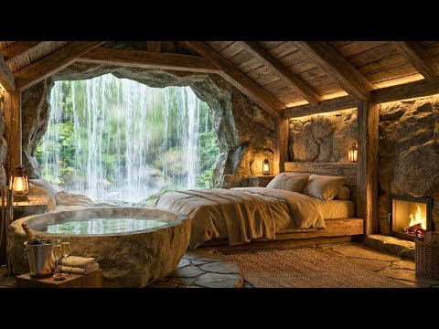 Alone, This Man Built an IMPOSSIBLE Shelter Inside a Cave Behind a Waterfall (ASMR)