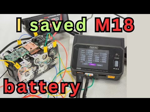 Repair MILWAUKEE M18 Li-ion battery not charging, with ToolKitRC M6DAC balance-charger