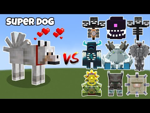 SuperDog vs All the Strongest Bosses in Minecraft - Wither Storm,Warden,Barako,Ferrous...
