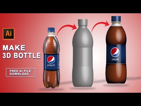 Pepsi 3D Bottle Design || illustrator Hindi tutorial || 3D Products Object design || #Abhinesh_singh