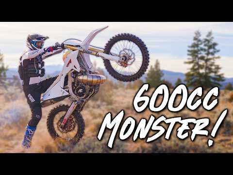 Ripping the 600cc 2 Stroke Dirt Bike for the First Time!