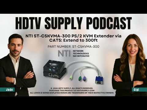 NTI ST-C5KVMA-300 PS/2 KVM Extender via CAT5: Extend to 300ft