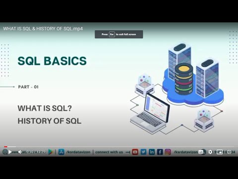 SQL Basics for Beginners | Introduction to SQL | KSR Datavizon I SQL Tutorial for Beginners-Part 1