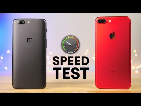 OnePlus 5 vs iPhone 7 Plus Speed Test!