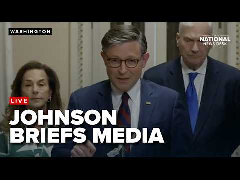 House Speaker Mike Johnson addresses media after Senate passes partial DHS funding bill