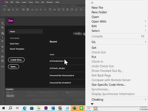 การสร้างเว็บไซต์ด้วย Adobe Dreamweaver 2021 EP.1 เบื้องต้น เริ่มต้นใช้งาน