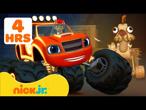 Вспыш и чудо-машинки | 4 ЧАСА гонок и спасательных миссий с Blaze! 💡 | Nick Jr. Cyrillic
