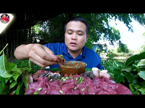 จุ๊เนื้อสด จ้ำแช่แก่กว่าซด ม้วนผักคุ้ยแจ่วขมแซ่บๆ อ่ำหล่ำสุดยอดคัก