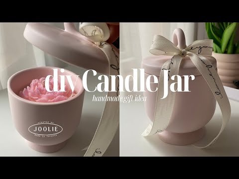 DIY Candle Jars with Jesmonite and Boowannite | Nicole Molds jar mold diy handmade gift ideas