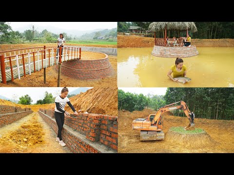 [FULL VIDEO] START to FINISH Building Fish Pond Fish Farming, Building Pond Embankment, Small Island