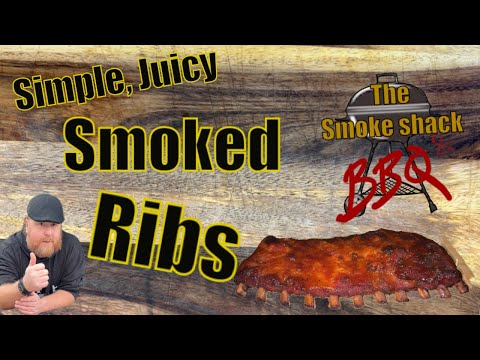 Simple, juicy, BBQ smoked Ribs in sticky glaze