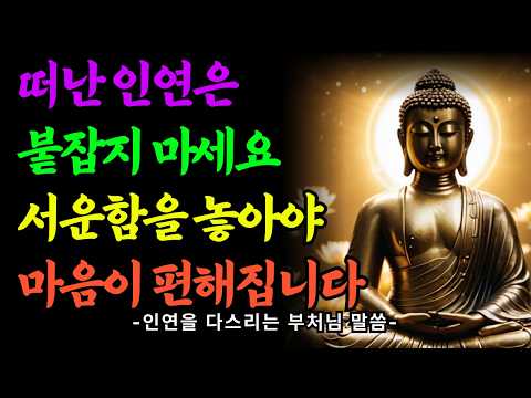 떠난 인연을 붙잡지 마세요 보내주어야 편안해집니다 I 부처님 말씀 I 불교 명상