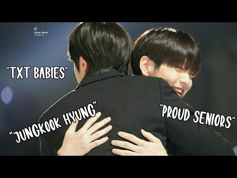 bts being supportive and proud hyungs to txt