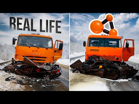 Аварии на реальных событиях в BeamNG.Drive #66