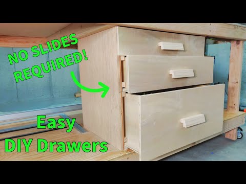 Building Simple DIY Drawers for My Workbench – No Fancy Tools or Slides Needed!